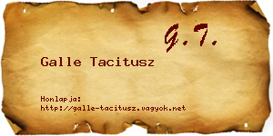 Galle Tacitusz névjegykártya